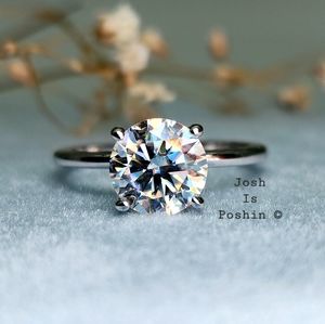 2CTW Moissanite solitaire engagement ring in sterling silver
